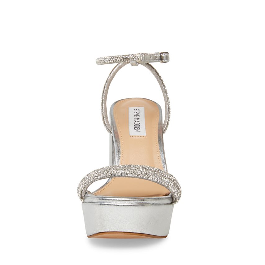 Steve Madden Lofty Sandaler med Hæl Dame Sølv | IBQMJ7692