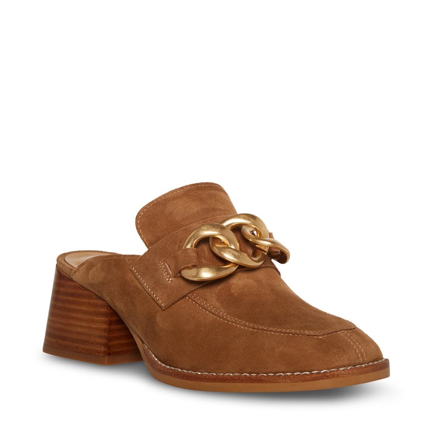 Steve Madden Lorie Chestnut Semsket Skinn Mules Sko Dame Brune | CEROA1906