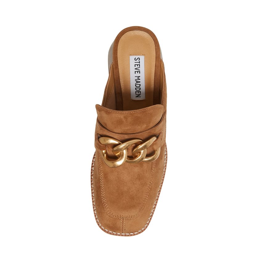 Steve Madden Lorie Chestnut Semsket Skinn Mules Sko Dame Brune | CEROA1906