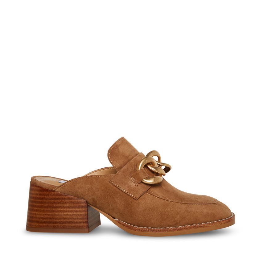 Steve Madden Lorie Chestnut Semsket Skinn Mules Sko Dame Brune | CEROA1906