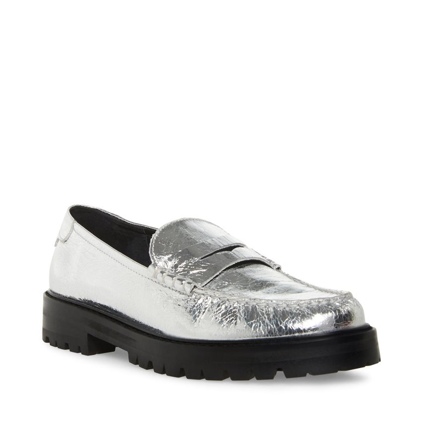 Steve Madden Madelyn Loafers Dame Sølv | ZFSRA2031