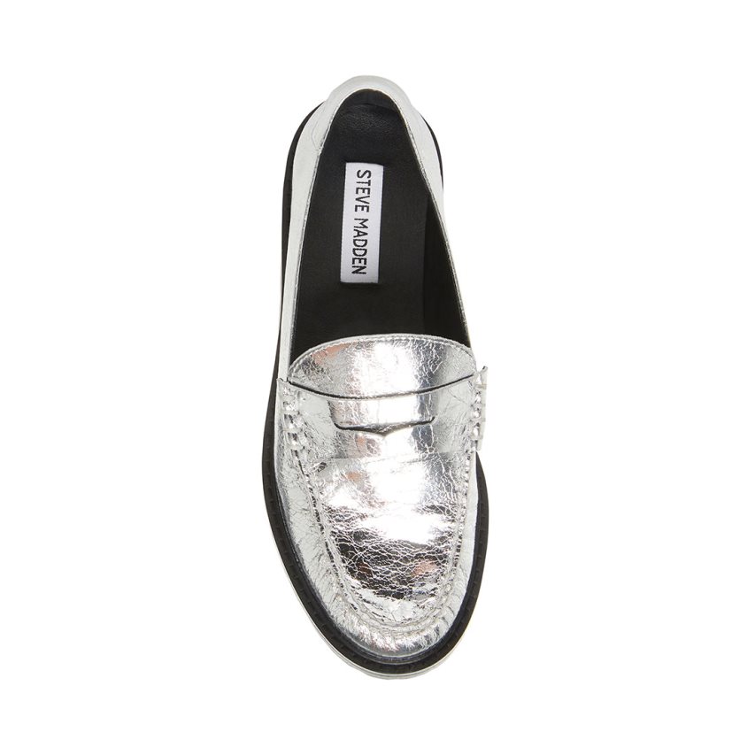 Steve Madden Madelyn Loafers Dame Sølv | ZFSRA2031