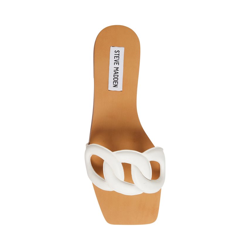 Steve Madden Marcie Lær Badesandaler Dame Hvite | YHBKS6574