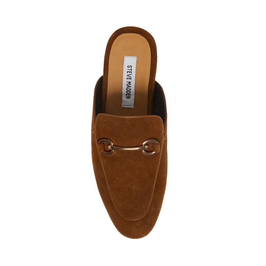 Steve Madden Mateo Semsket Skinn Mules Sko Herre Brune | IHOCN4796