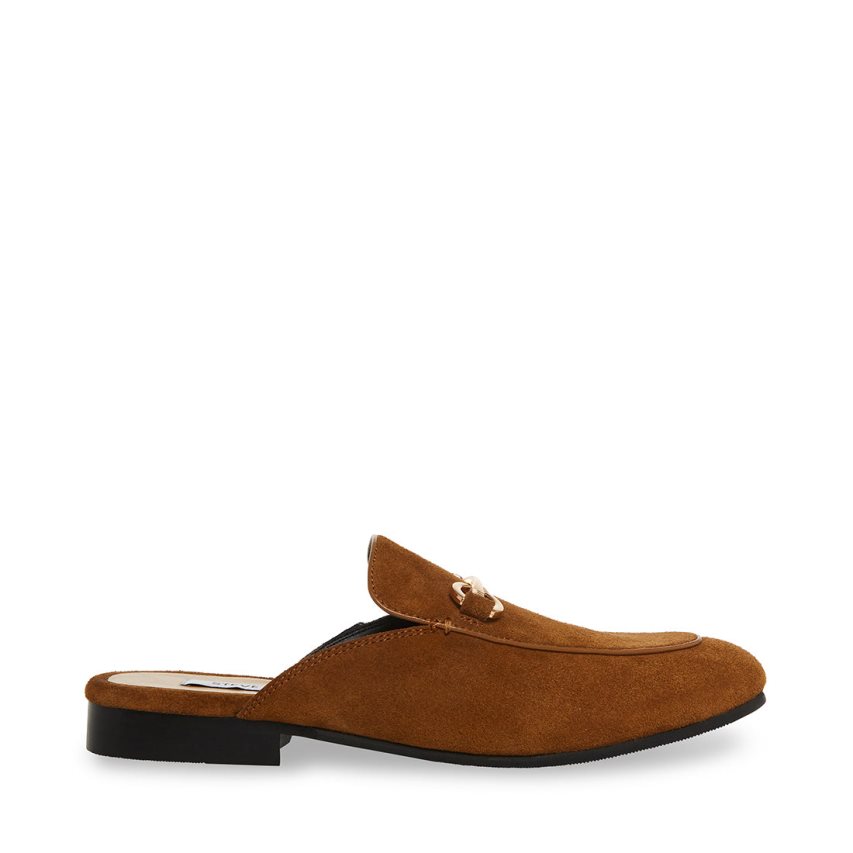 Steve Madden Mateo Semsket Skinn Mules Sko Herre Brune | IHOCN4796