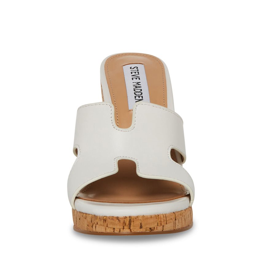 Steve Madden Mayson Lær Wedge Dame Hvite | BKSLQ4182