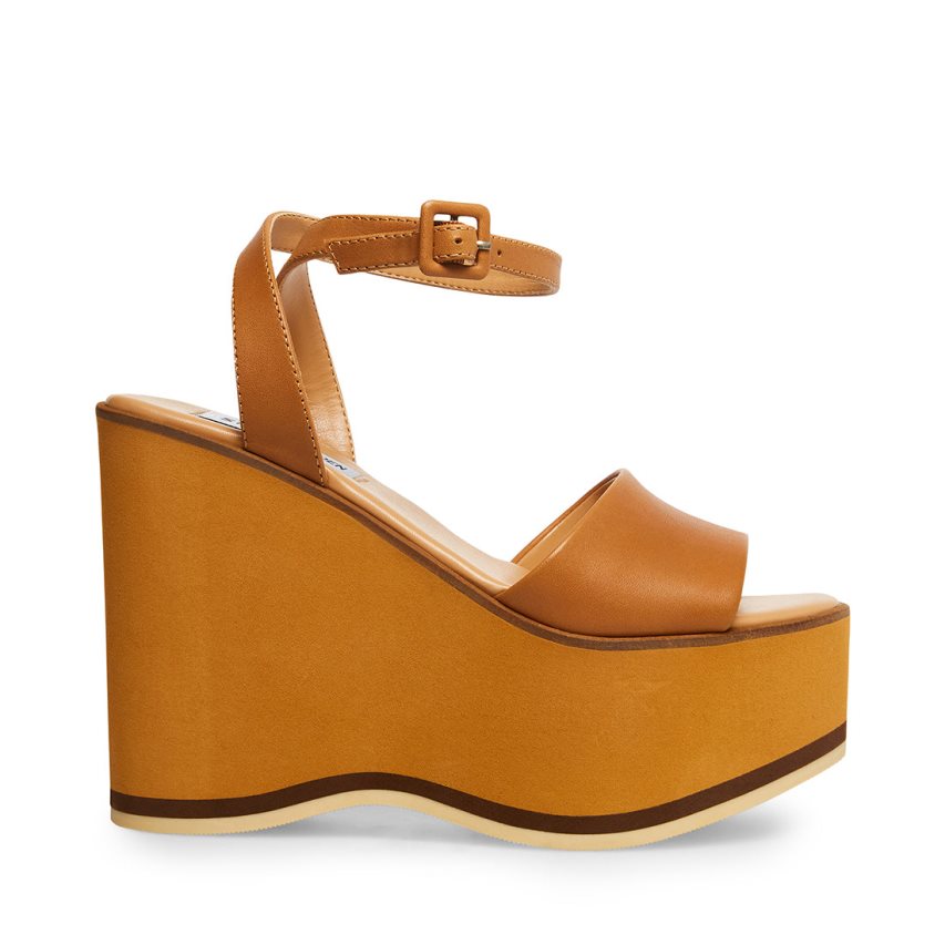 Steve Madden Milan Lær Wedge Dame Brune | NFKTW7802