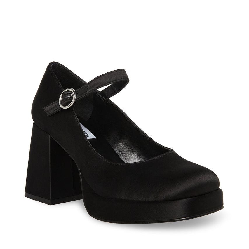 Steve Madden Mingle Satin Høye Hæler Dame Svarte | MGAQH7543