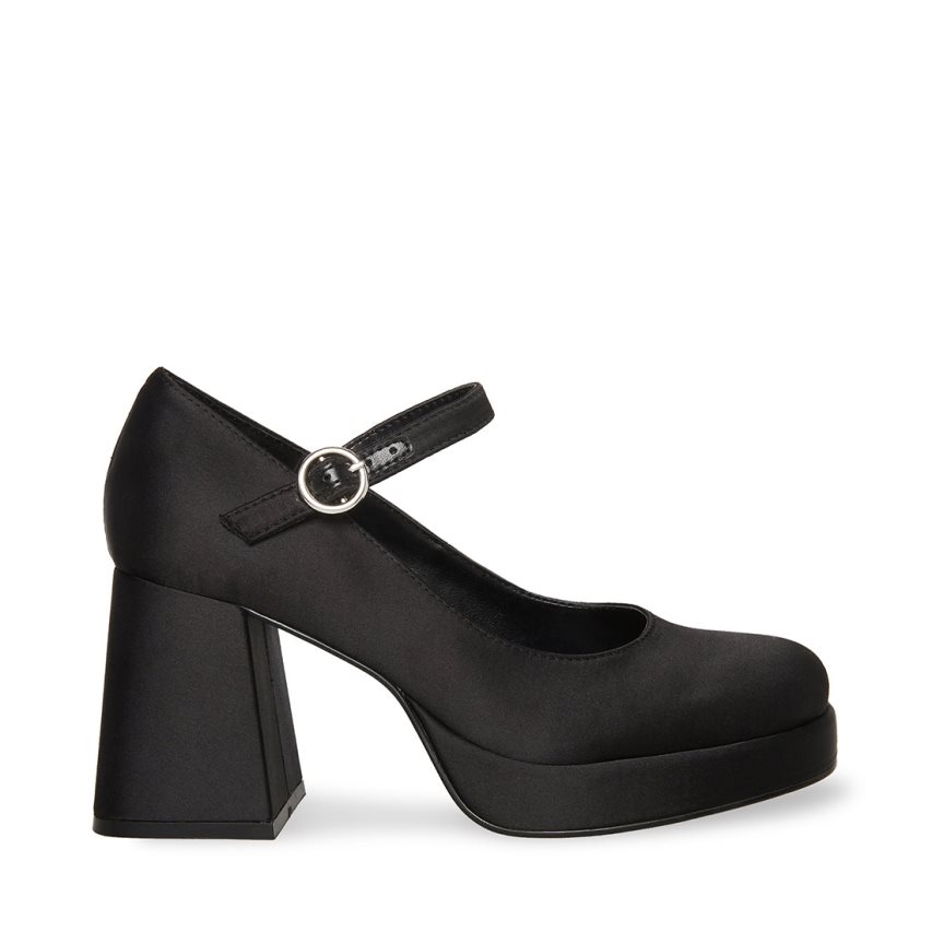 Steve Madden Mingle Satin Høye Hæler Dame Svarte | MGAQH7543