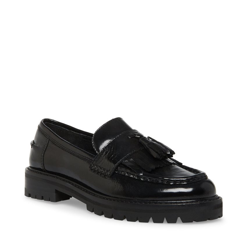 Steve Madden Minka Lær Loafers Dame Svarte | RQGUT8673