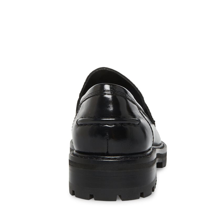 Steve Madden Minka Lær Loafers Dame Svarte | RQGUT8673