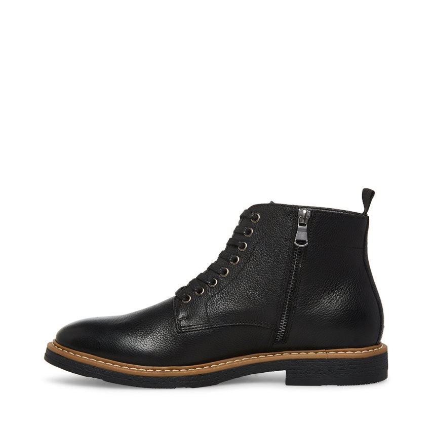 Steve Madden Mitchell Lær Ankelstøvletter Herre Svarte | HYWUV0253