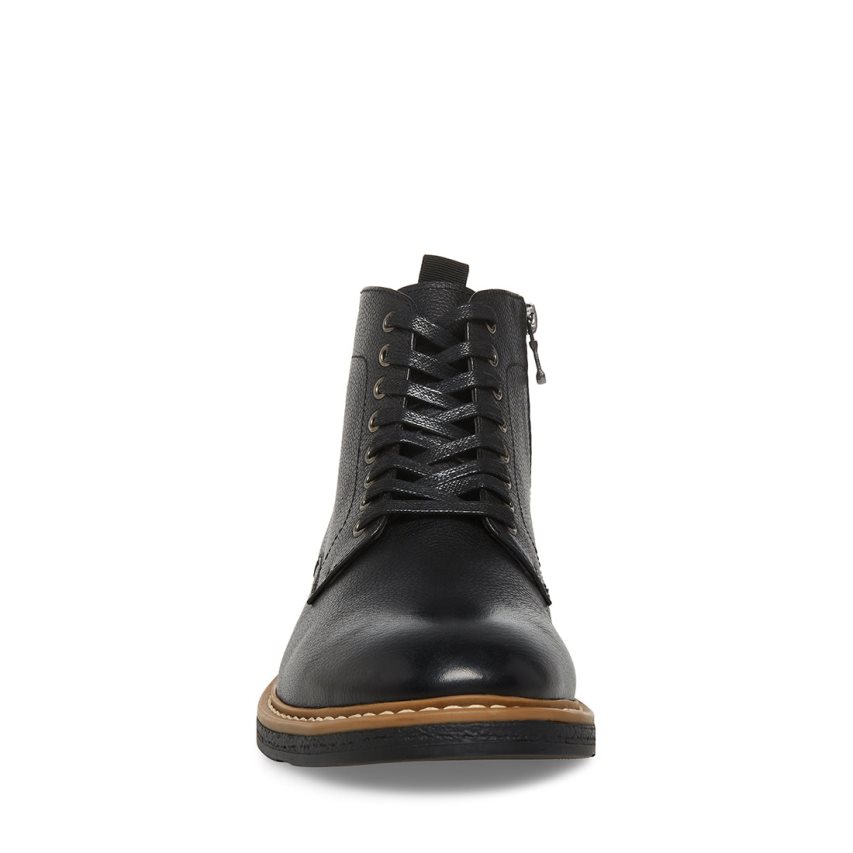 Steve Madden Mitchell Lær Ankelstøvletter Herre Svarte | HYWUV0253