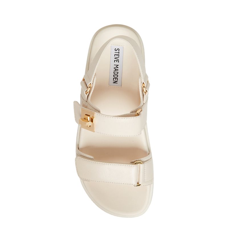 Steve Madden Mona Lær Platåsandaler Dame Beige | MSHLN4571