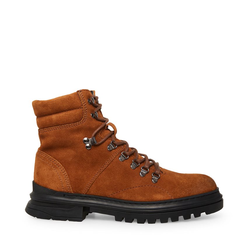 Steve Madden Monty Semsket Skinn Ankelstøvletter Herre Brune | WMCJU8542