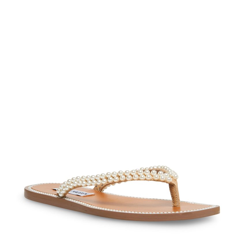 Steve Madden Nadira Flip Flops Dame Hvite | PUSFO7419