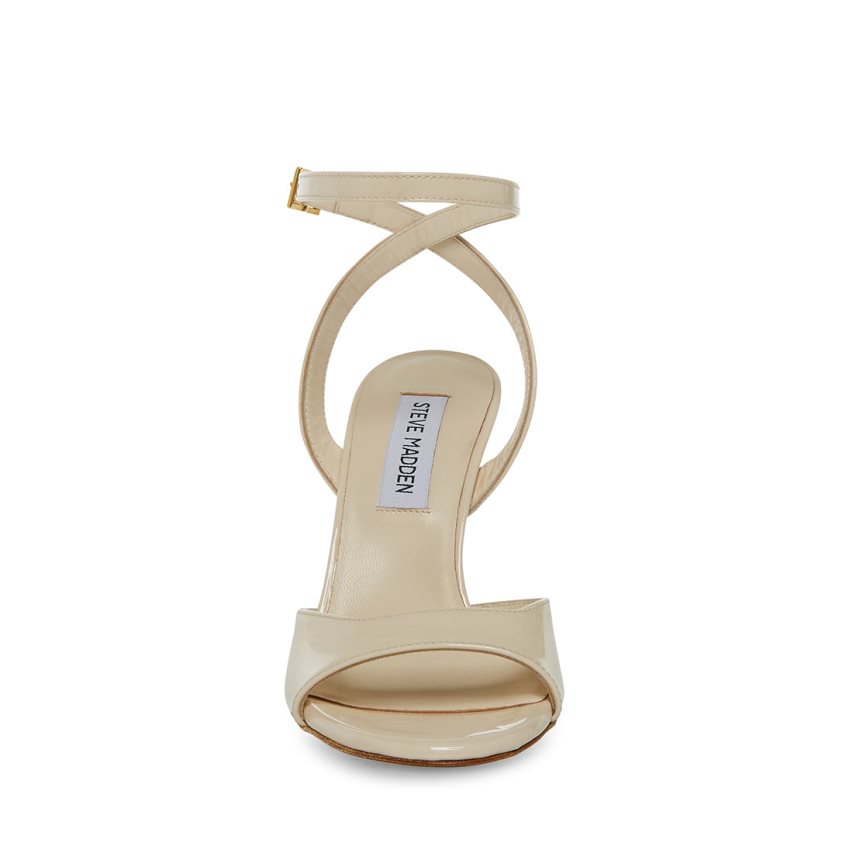 Steve Madden Naryssa Patent Sandaler med Hæl Dame Beige | VDZWG8734