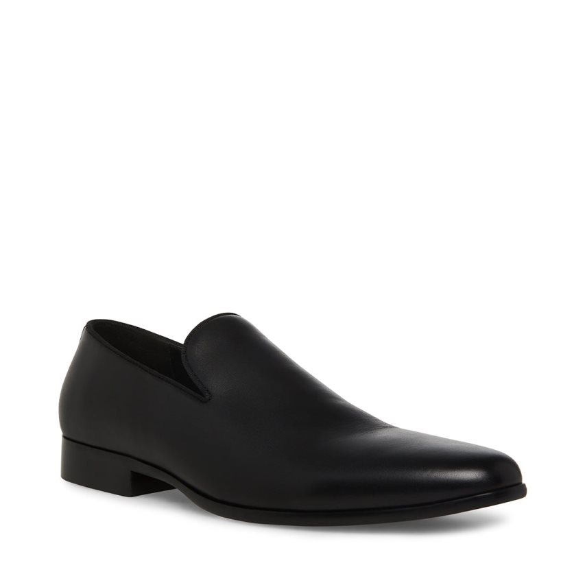 Steve Madden Parigi Lær Loafers Herre Svarte | DWBES7840