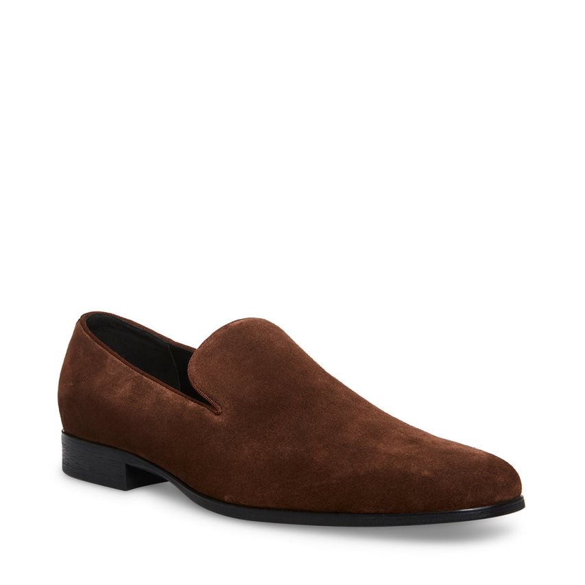 Steve Madden Parigi Semsket Skinn Loafers Herre Mørke Brune | PERNI8943