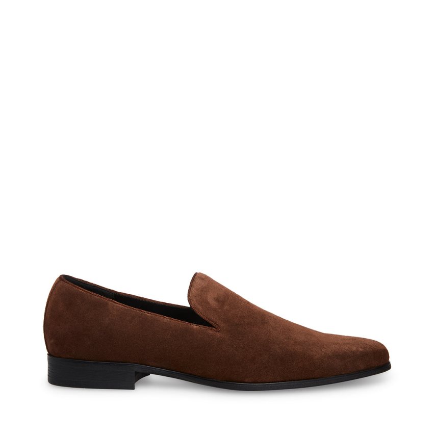 Steve Madden Parigi Semsket Skinn Loafers Herre Mørke Brune | PERNI8943