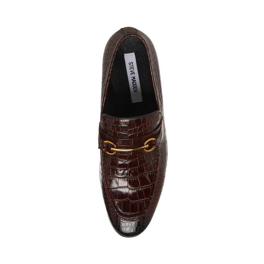 Steve Madden Philippe Crocodile Loafers Herre Mørke Brune | WBLEP8702