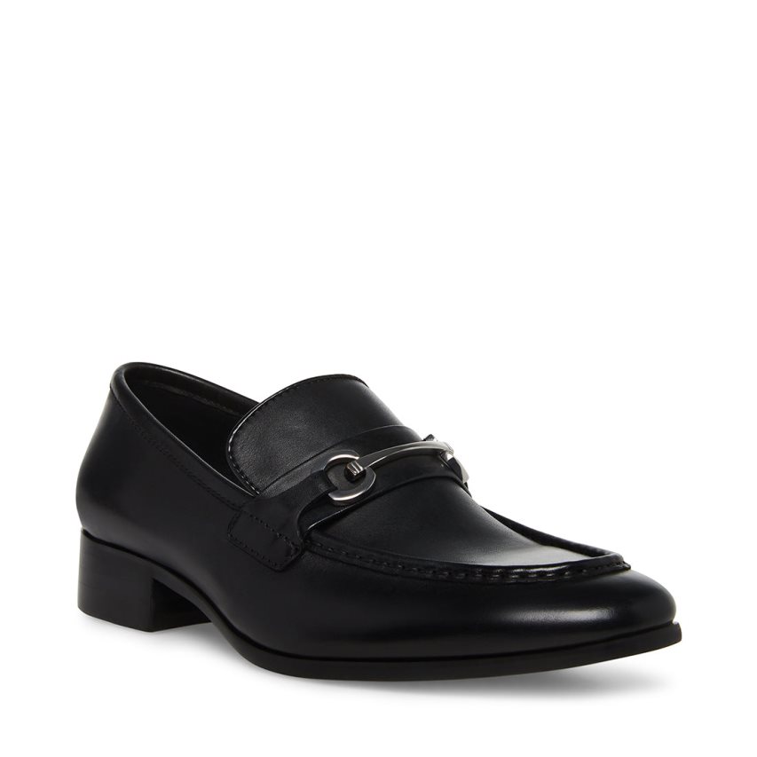 Steve Madden Philippe Lær Loafers Herre Svarte | CLMQX0538