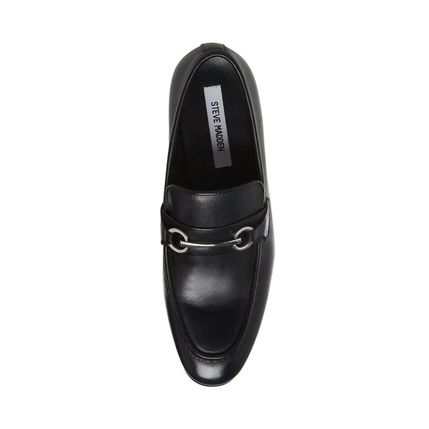 Steve Madden Philippe Lær Loafers Herre Svarte | CLMQX0538