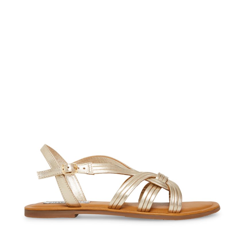 Steve Madden Prim Flate Sandaler Dame Gull | NEGUQ6083