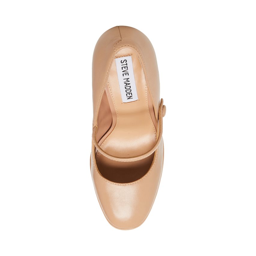 Steve Madden Prisila Lær Høye Hæler Dame Beige | YVBIC8051