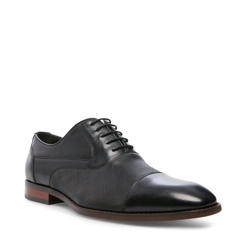 Steve Madden Proctor Lær Derby Sko Herre Svarte | VJSDG5421