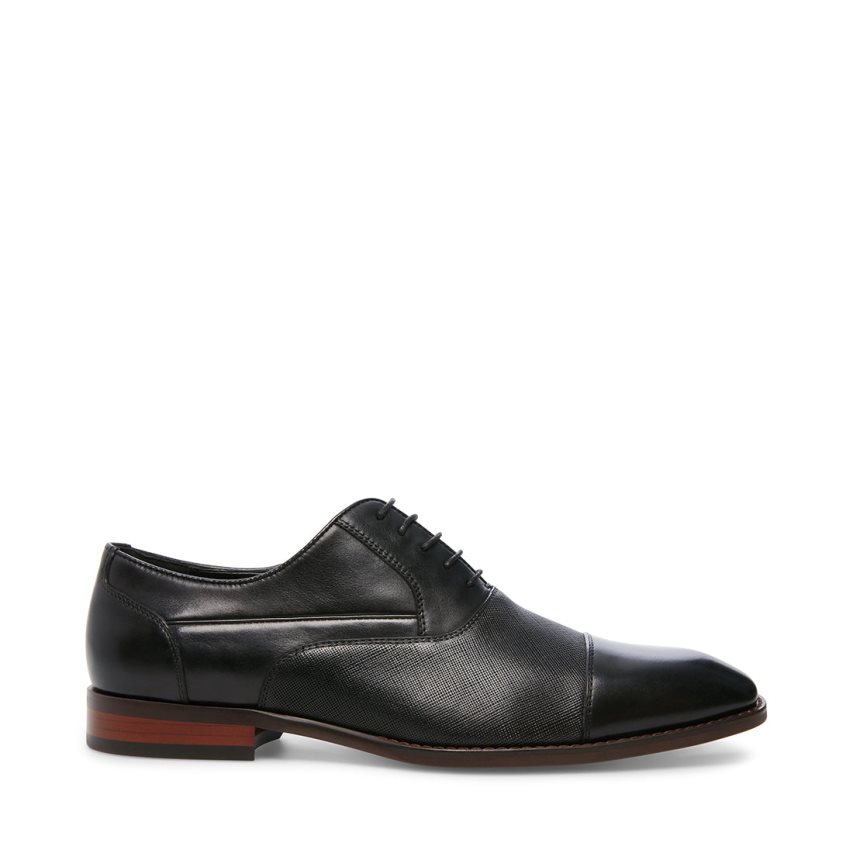 Steve Madden Proctor Lær Derby Sko Herre Svarte | VJSDG5421