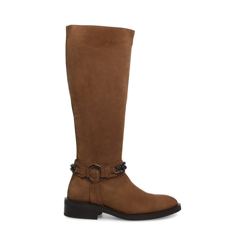 Steve Madden Quin Nubuck Høye Støvletter Dame Brune | PXMSK3794