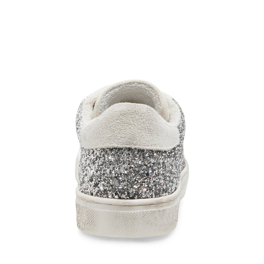 Steve Madden Rubie Glitter Joggesko Dame Sølv Hvite | OQUNH9163