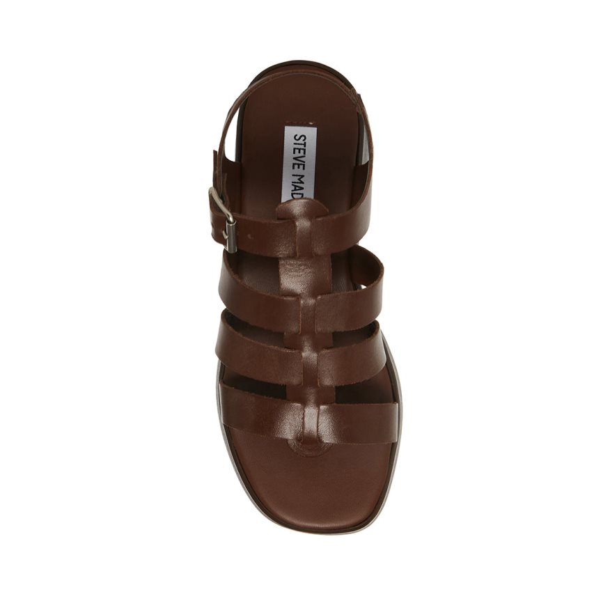 Steve Madden Sarai Lær Platåsandaler Dame Mørke Brune | DCXYW6748