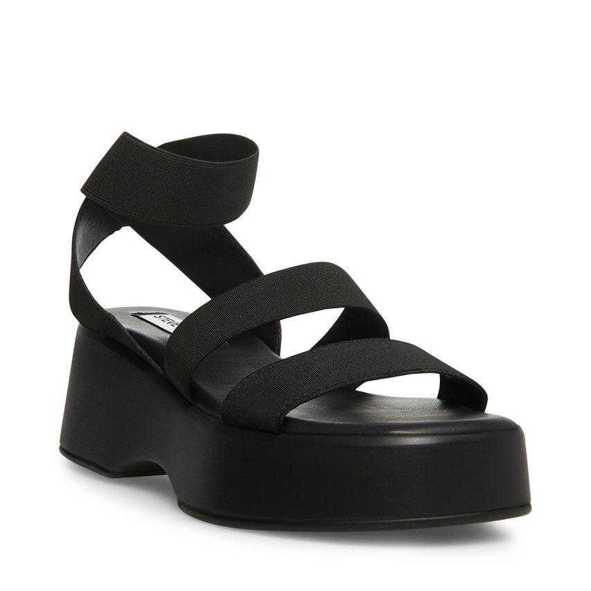 Steve Madden Sashes Platåsandaler Dame Svarte | JEBDZ6148