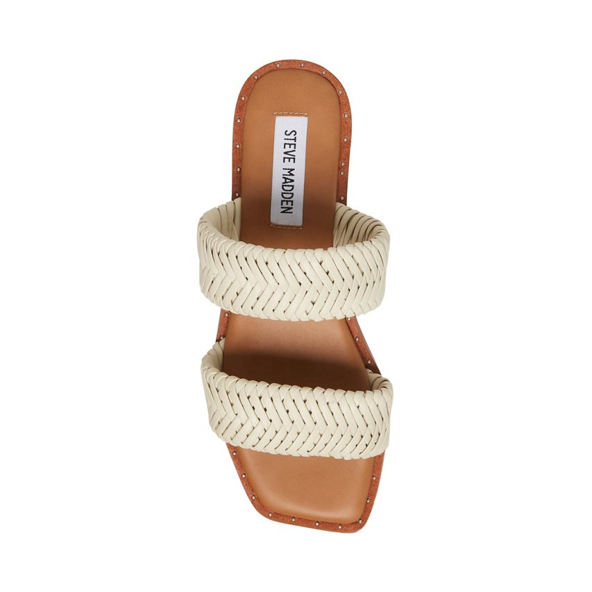 Steve Madden Sharyn Flate Sandaler Dame Hvite | IDGXC2156