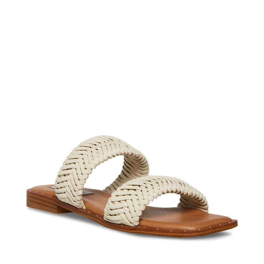 Steve Madden Sharyn Flate Sandaler Dame Hvite | IDGXC2156