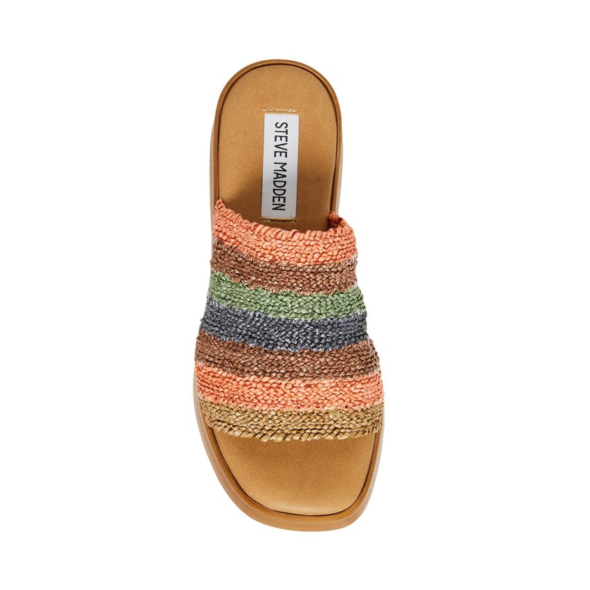 Steve Madden Slinky30 Natural Platåsandaler Dame Multicolor | FNWMH5642