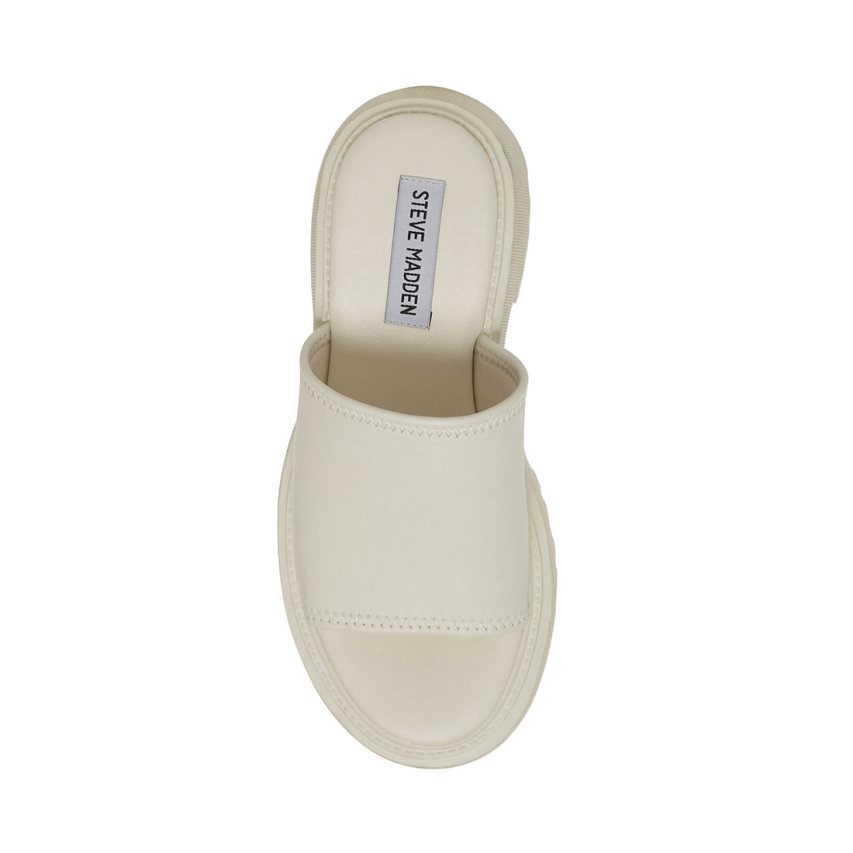 Steve Madden Sophina Lær Platåsandaler Dame Hvite | GKRXN0825