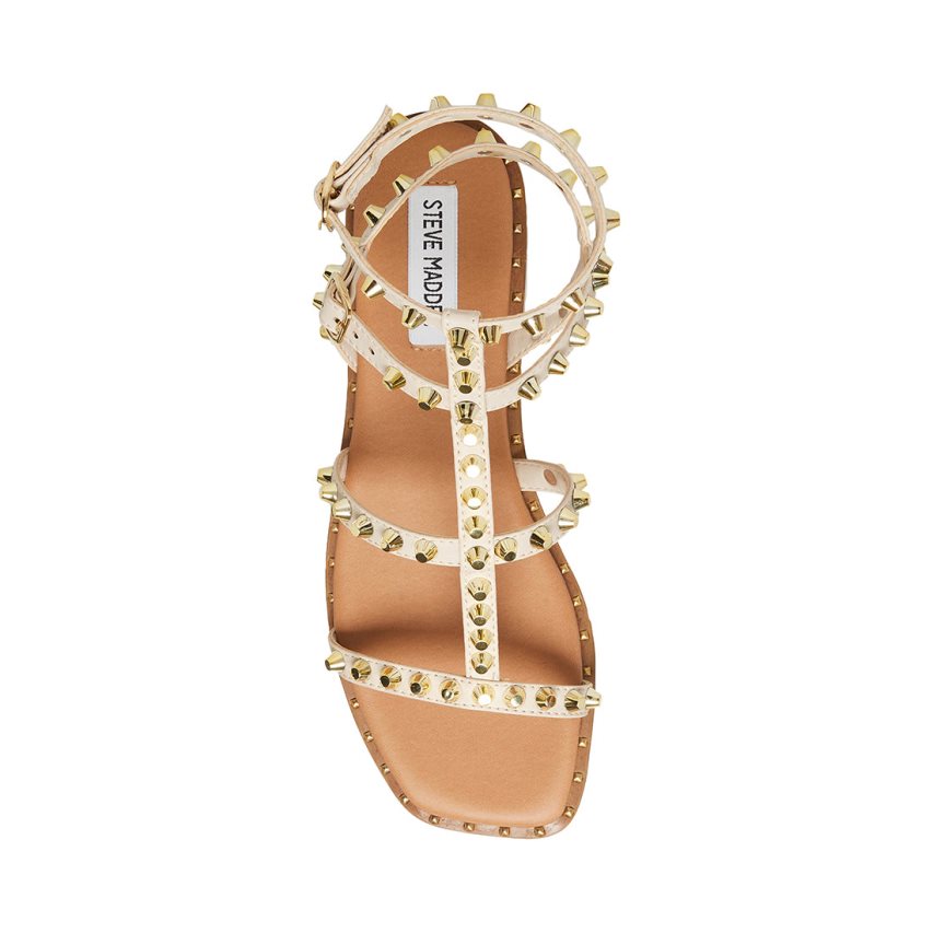 Steve Madden Sunnie Flate Sandaler Dame Beige | KWBZQ5186