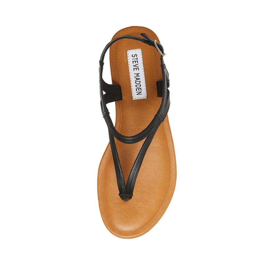 Steve Madden Sydney Flate Sandaler Dame Svarte | VJOWP1279