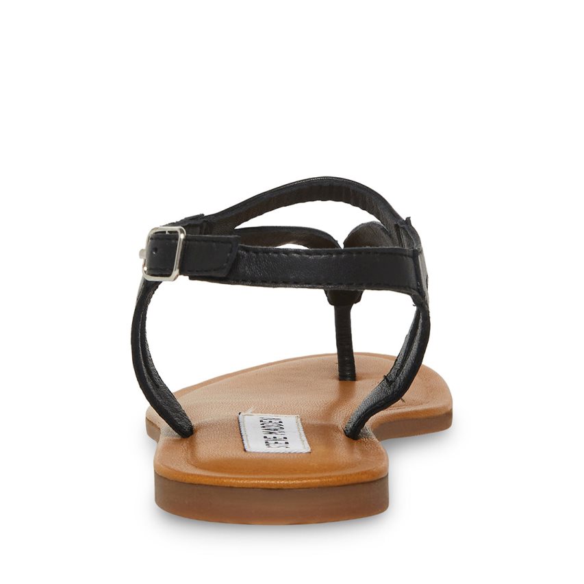 Steve Madden Sydney Flate Sandaler Dame Svarte | VJOWP1279