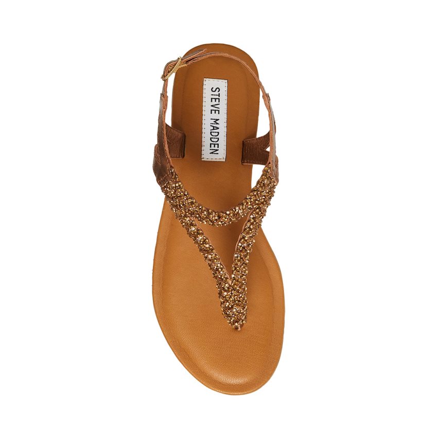 Steve Madden Sydney-r Flate Sandaler Dame Gull | ZKSXB4395