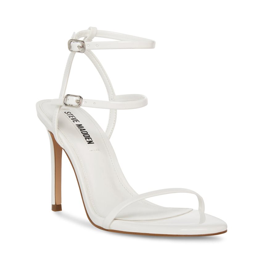 Steve Madden Theresa Patent Sandaler med Hæl Dame Hvite | HBRTN8951