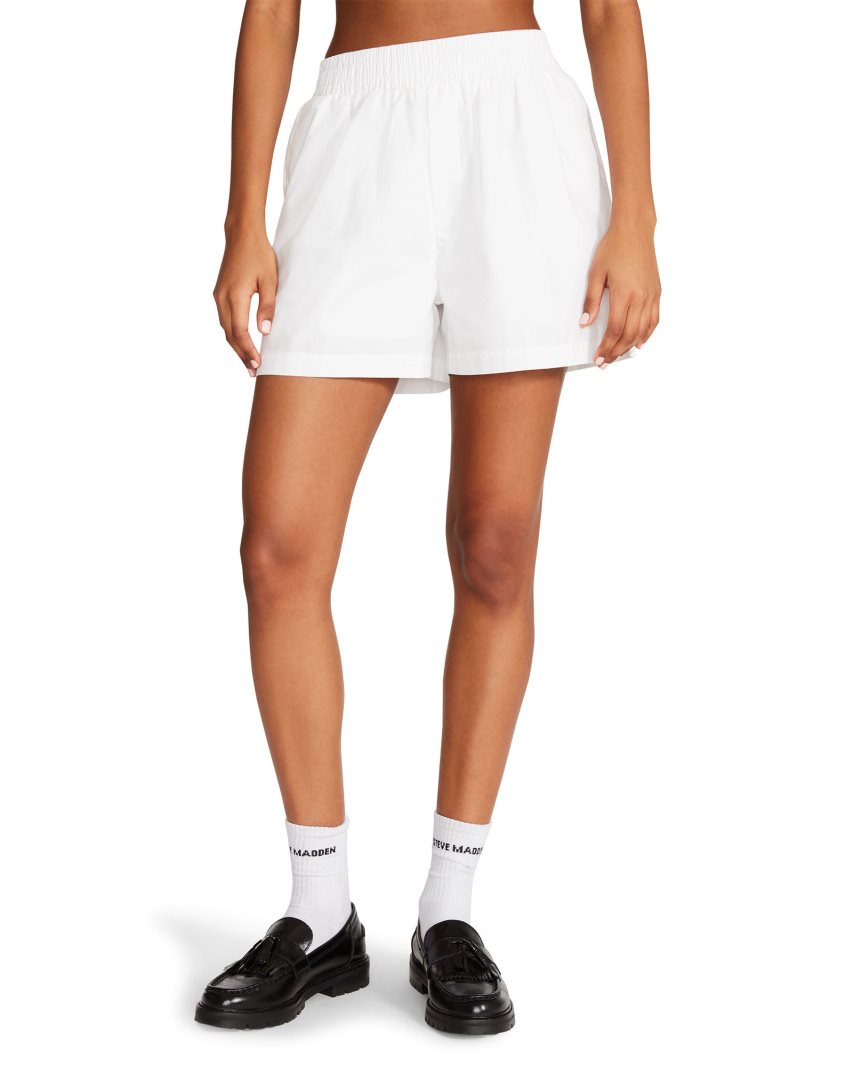 Steve Madden Tish Shorts Dame Hvite | PEXWC9285