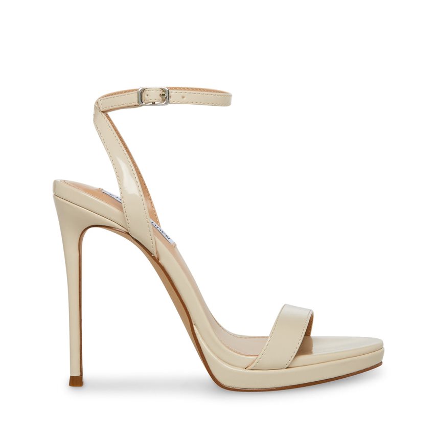 Steve Madden Wafer Patent Sandaler med Hæl Dame Beige | FTYXK8530