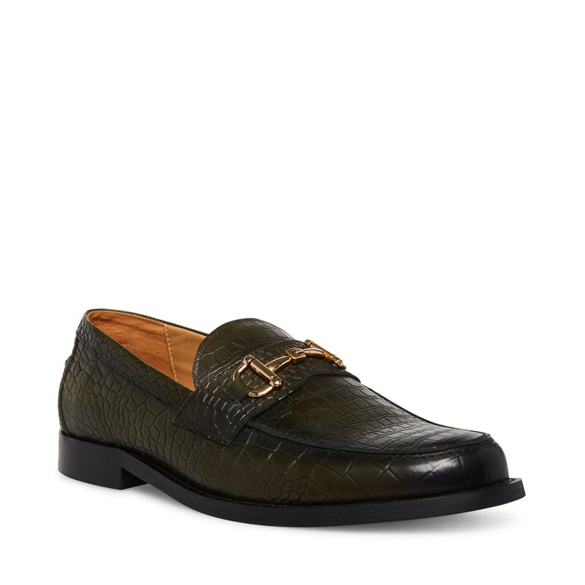 Steve Madden Wallace Crocodile Loafers Herre Mørke Grønn | VOZBJ9025