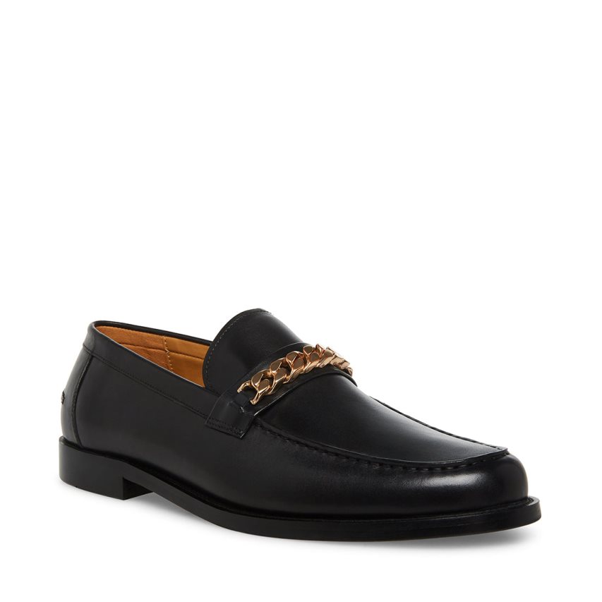 Steve Madden Wallace-c Lær Loafers Herre Svarte | VISLO5107