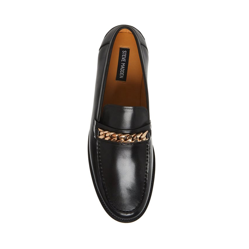 Steve Madden Wallace-c Lær Loafers Herre Svarte | VISLO5107