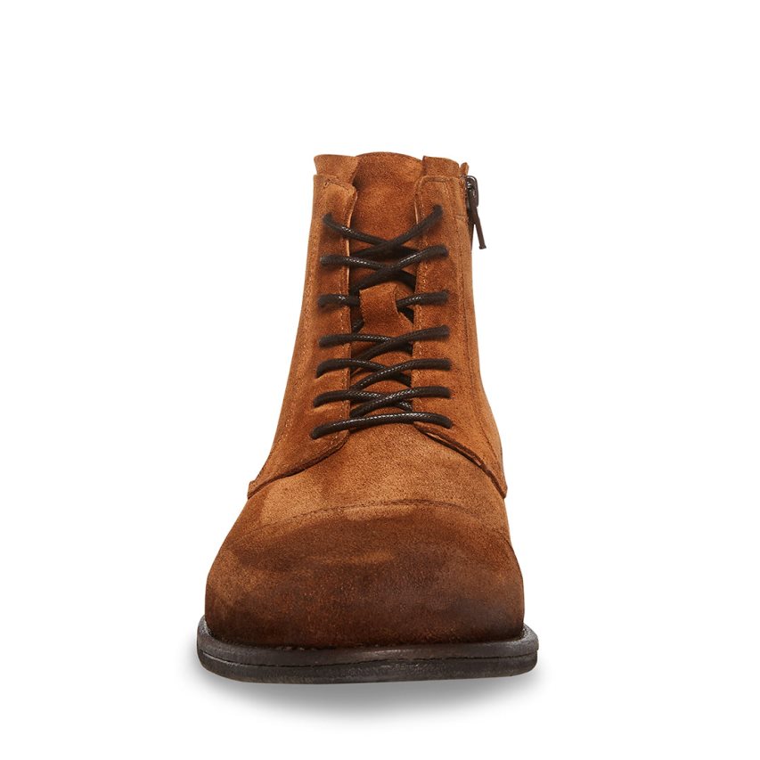 Steve Madden Wells Semsket Skinn Ankelstøvletter Herre Brune | IEAMX7683